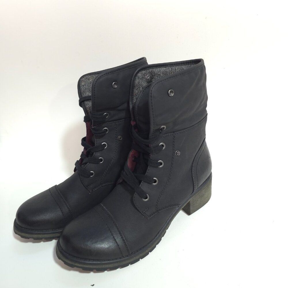 ROXY PEPPER Fold-Over Fleece Lined Combat Booties Gray Lug Sole Size 11